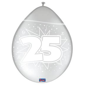 Ballonnen folatex 30 cm 25 zilver 8 stuks