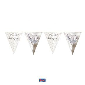 Vlaggenlijn Leve het Bruidspaar Trouwringen