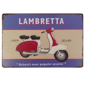 Decoratie  metaal plaat Lambretta  30 x 20 cm
