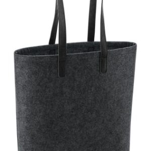 Vilten shopper Lederlook- tas donkergrijs