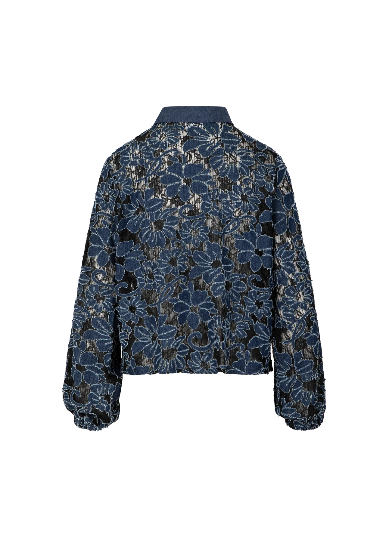 BLOEMSTRUCTUUR SHIRT - Blue denim flower - Afbeelding 9