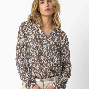 BLOUSE IN DROMENLAND PRINT - Blue dreamscape print