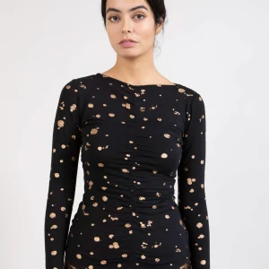 BLOUSE W. FOIL PRINT - Foil print