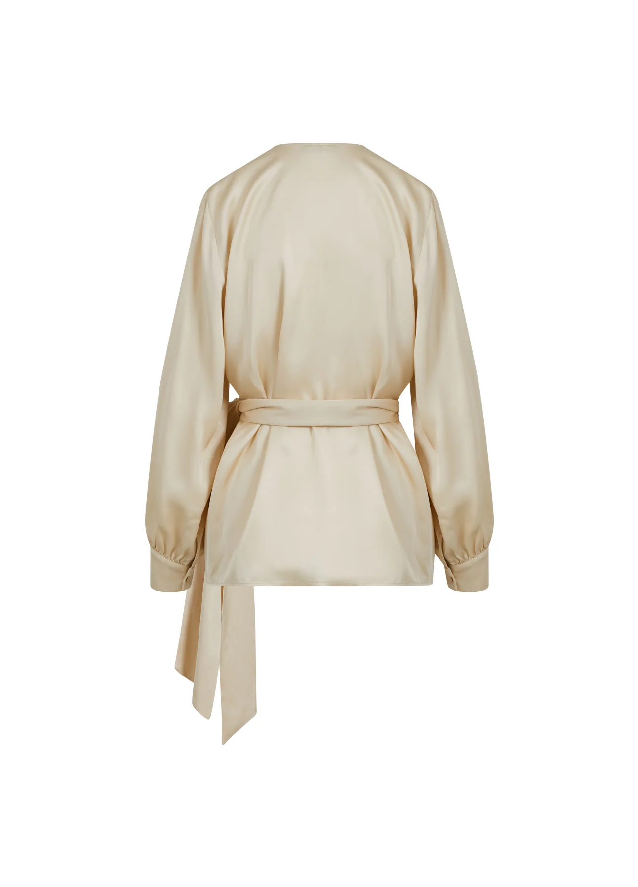 BLOUSE W. WRAP EFFECT - Creme - Afbeelding 4