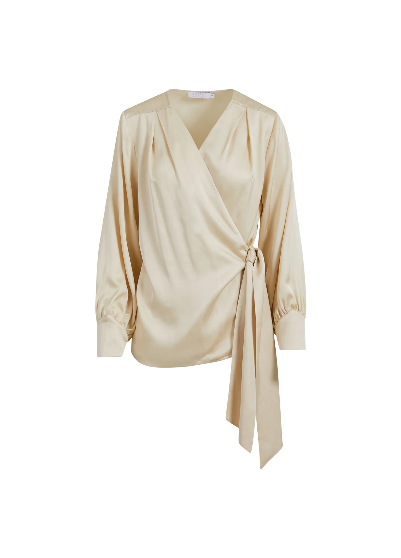 BLOUSE W. WRAP EFFECT - Creme - Afbeelding 3