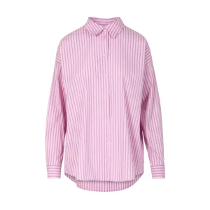 BOXIGE KLASSIEKE BLOUSE - Pink/Grey stripes