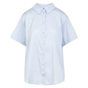 BOXY SHIRT MET KORTE MOUWEN - Oxford blue