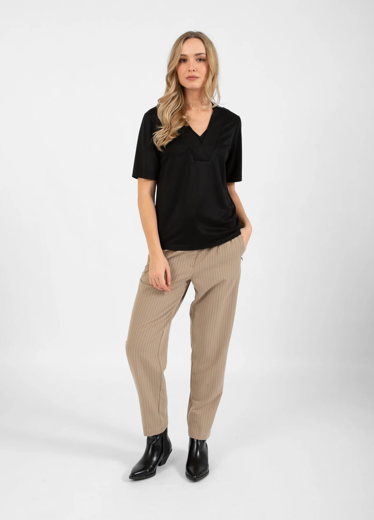 BROEK - STELLA FIT - Sand white stripe - Afbeelding 4