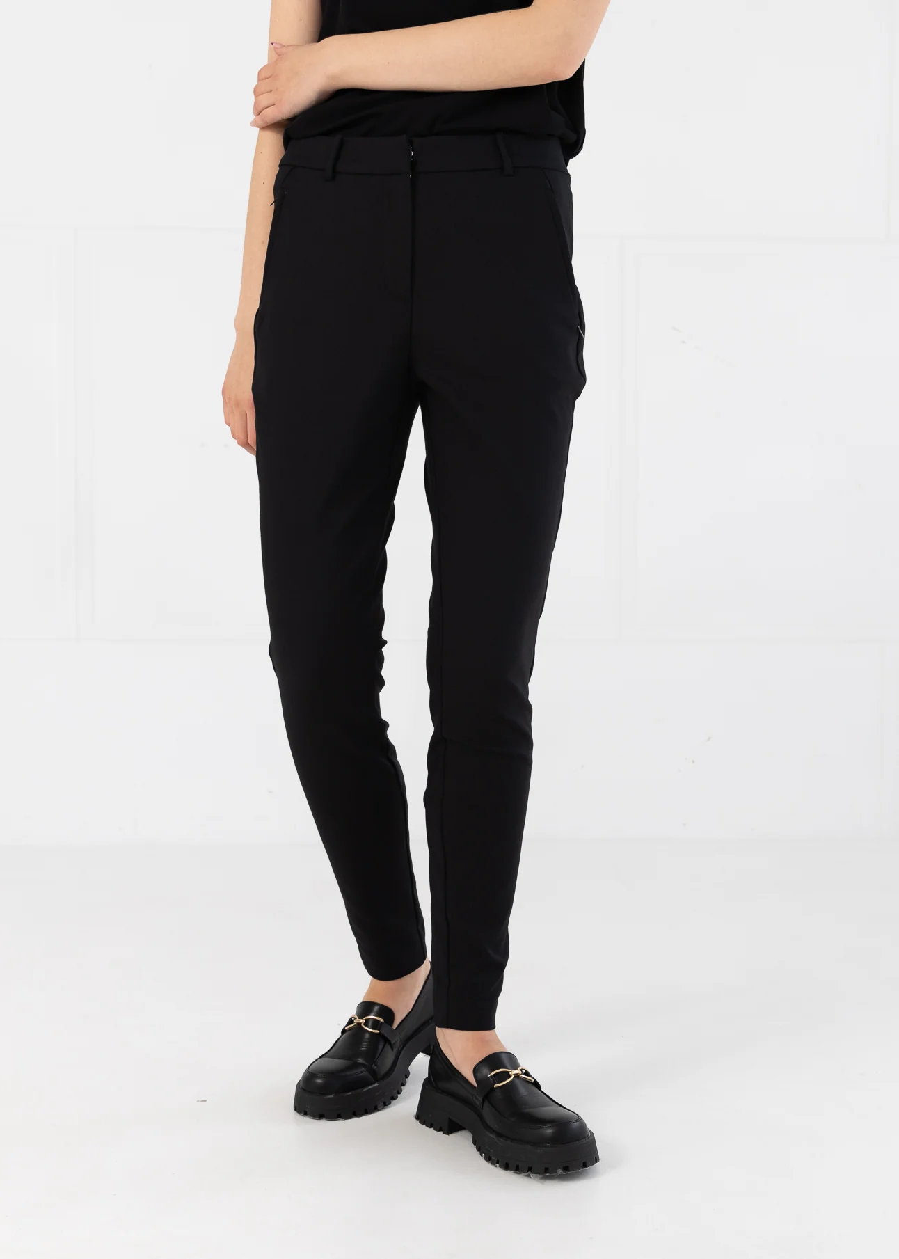 BROEK MET NORMALE LENGTE - STELLA FIT - Black