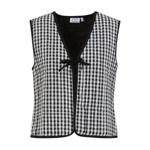 CC HEART ALENA GEWATTEERD VEST - Black/white check