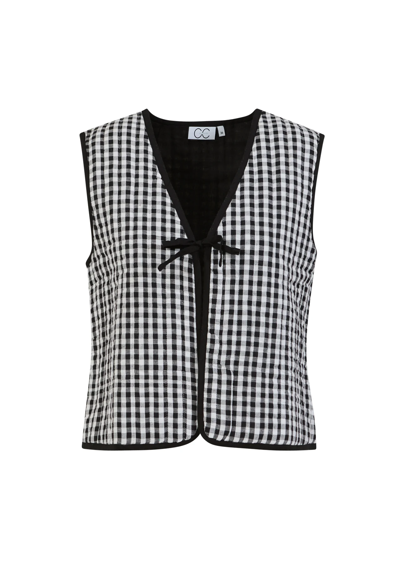 CC HEART ALENA GEWATTEERD VEST - Black/white check