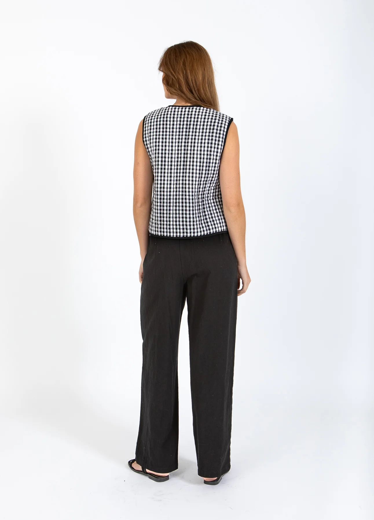 CC HEART ALENA GEWATTEERD VEST - Black/white check - Afbeelding 5