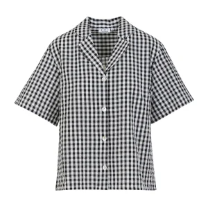 CC HEART ALENA KORTE MOUWEN SHIRT - Black/white check