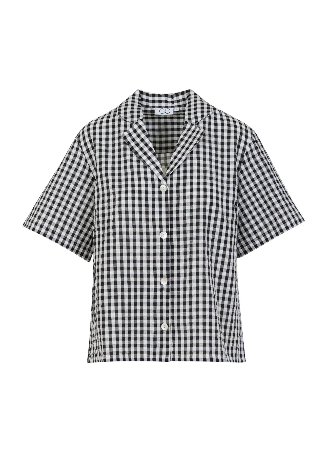CC HEART ALENA KORTE MOUWEN SHIRT - Black/white check - Afbeelding 2