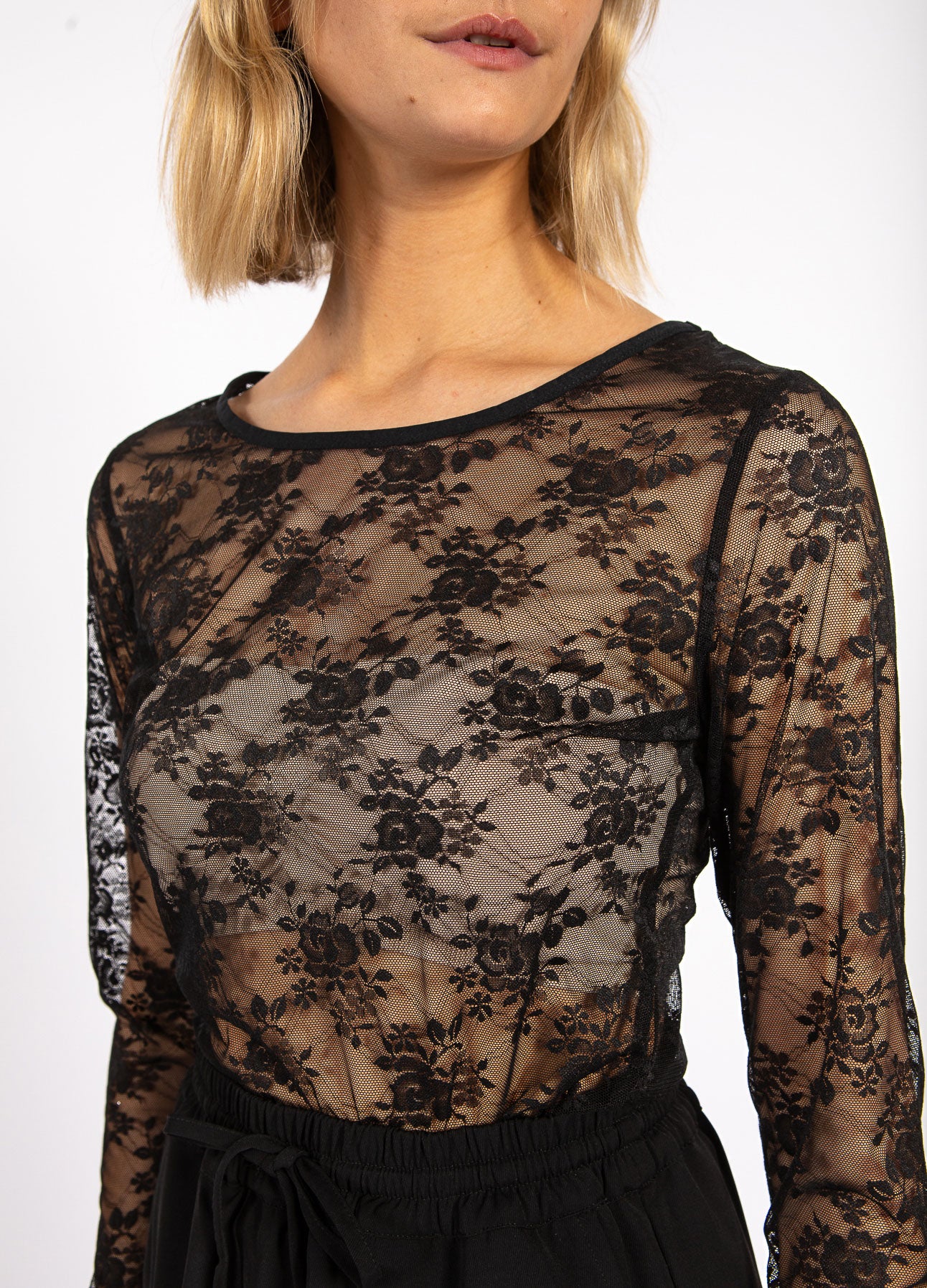 CC HEART ALIZA KANT LANGE MOUW BLOES - Black - Afbeelding 4