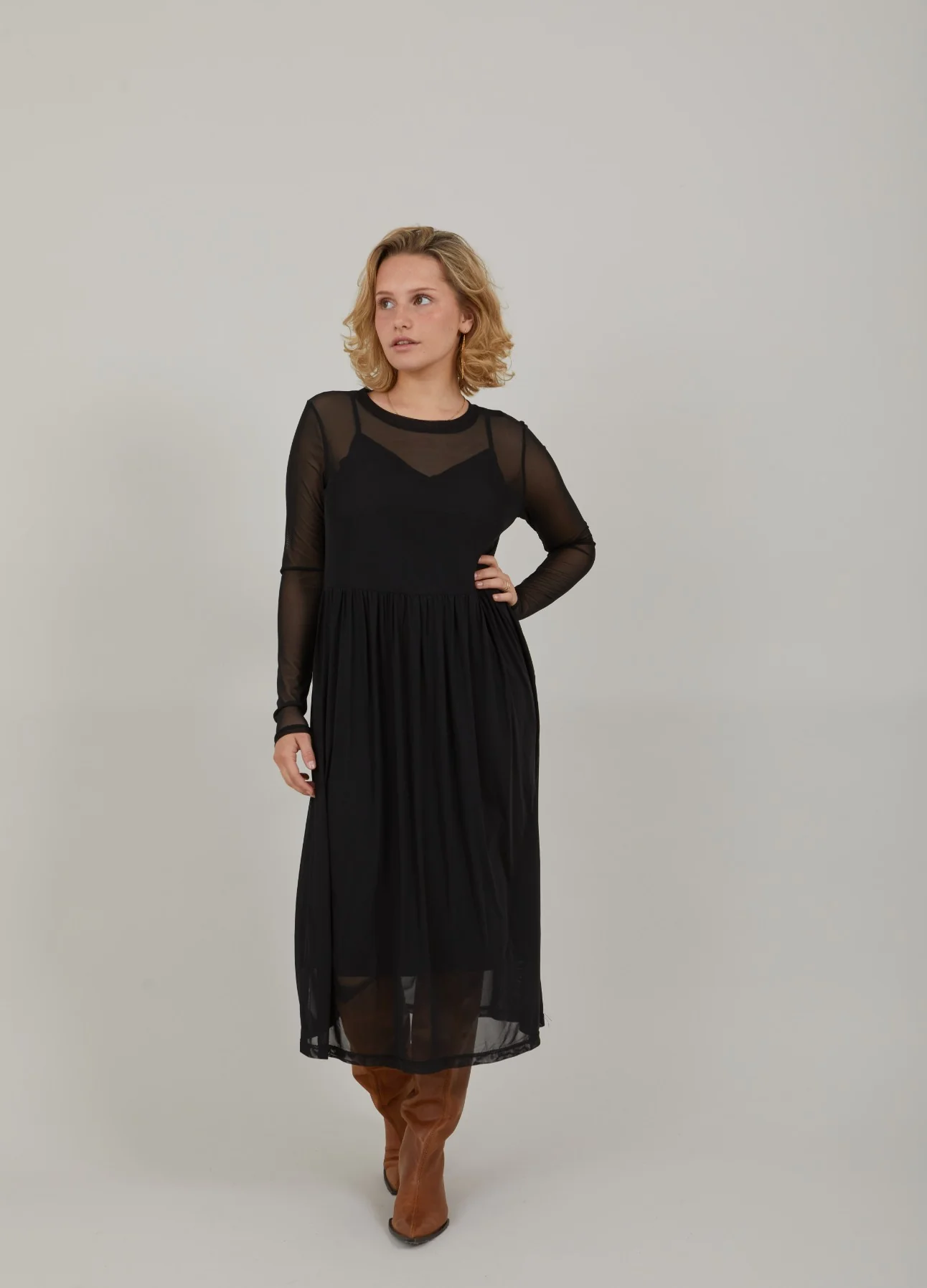 CC HEART EVE MESH JURK - Black - Afbeelding 3