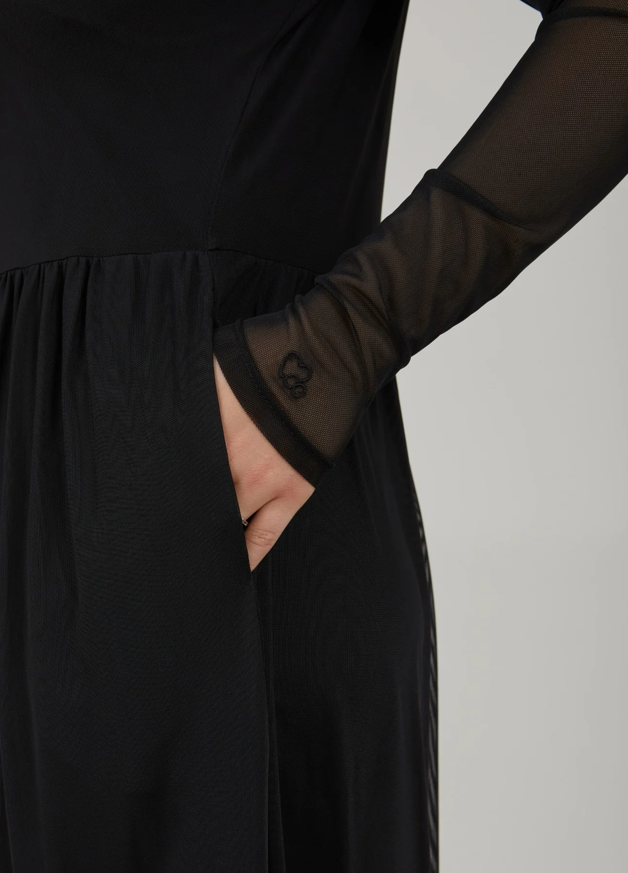 CC HEART EVE MESH JURK - Black - Afbeelding 7