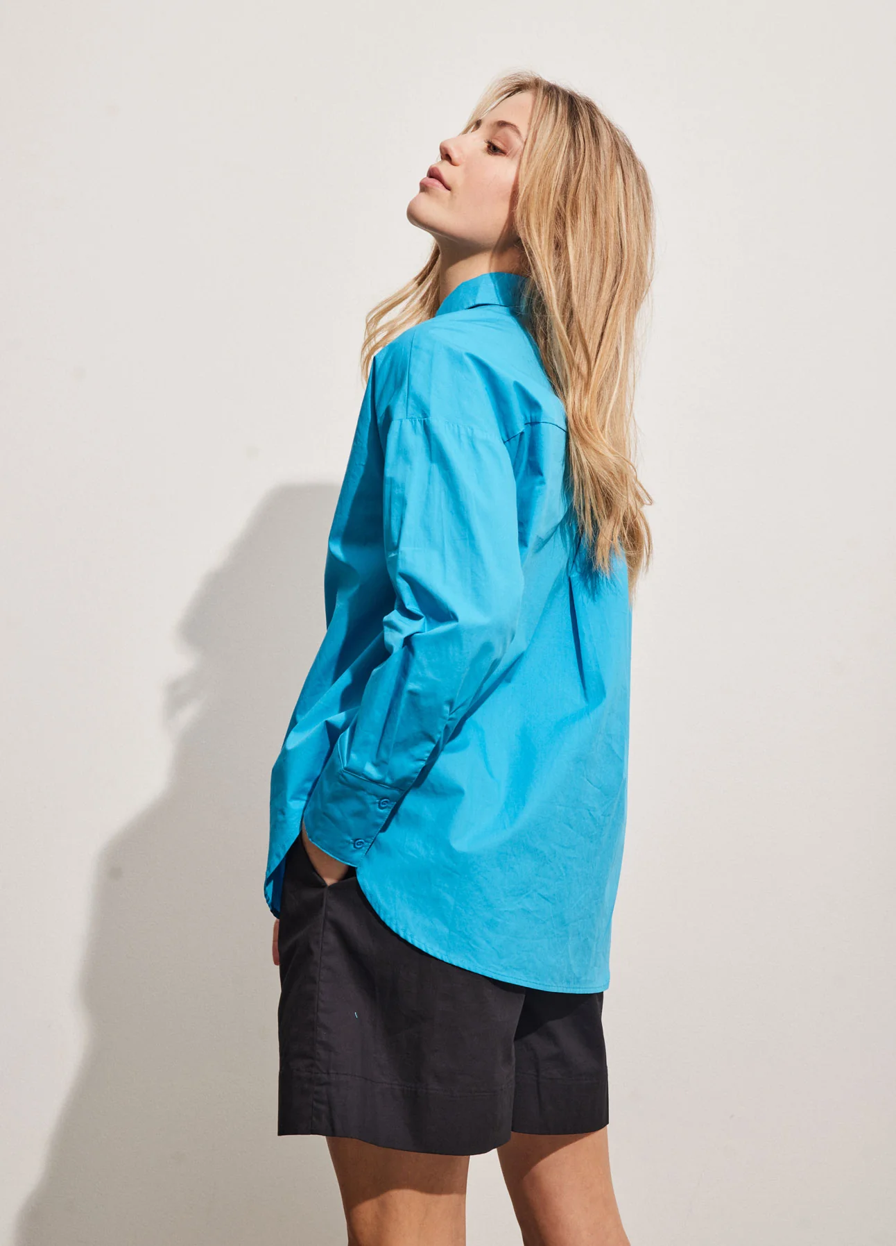 CC HEART HARPER OVERSIZED KATOENEN SHIRT - Ocean Blue - Afbeelding 5