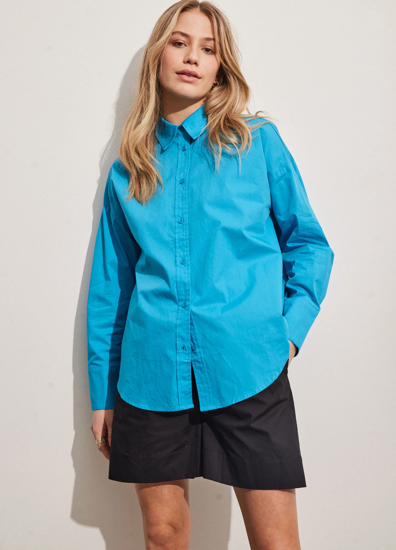 CC HEART HARPER OVERSIZED KATOENEN SHIRT - Ocean Blue - Afbeelding 6