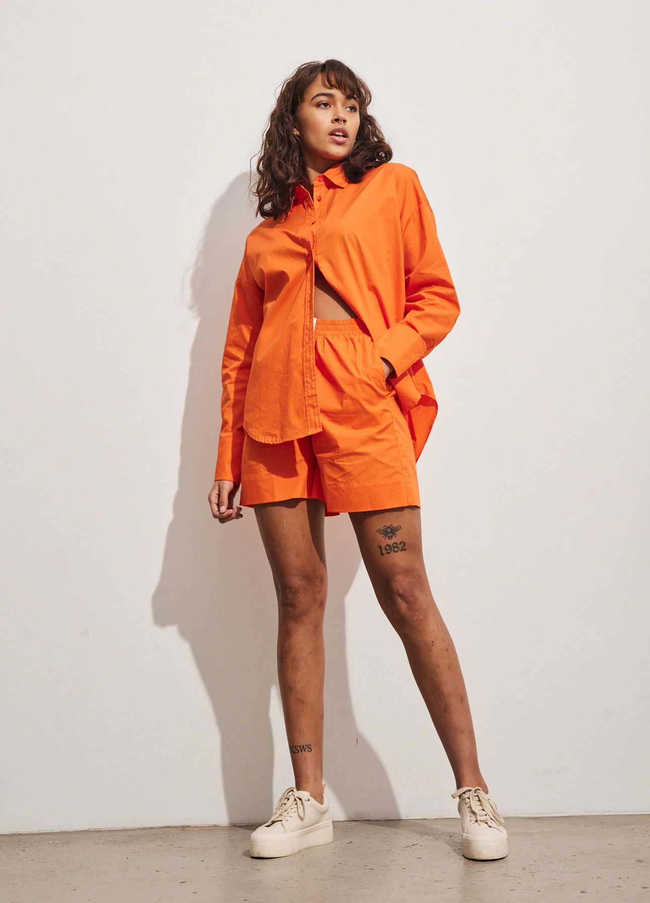 CC HEART HARPER OVERSIZED KATOENEN SHIRT - Orange -701 - Afbeelding 4