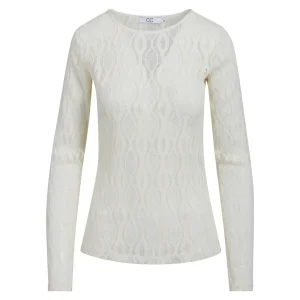 CC HEART JOJO LACE TOP - Creme