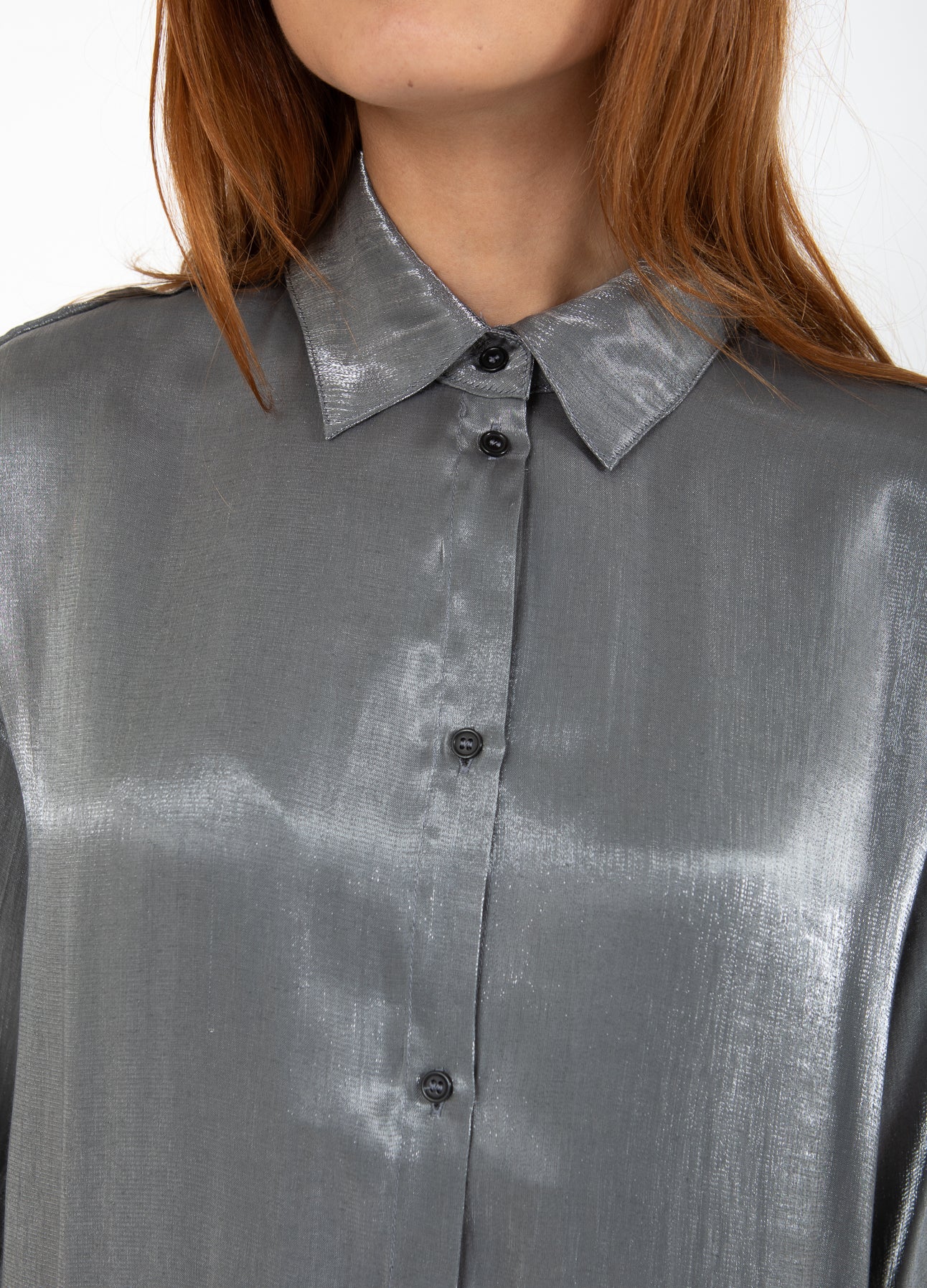 CC HEART JOLIE METALLIC SHIRT - Dark silver - Afbeelding 6