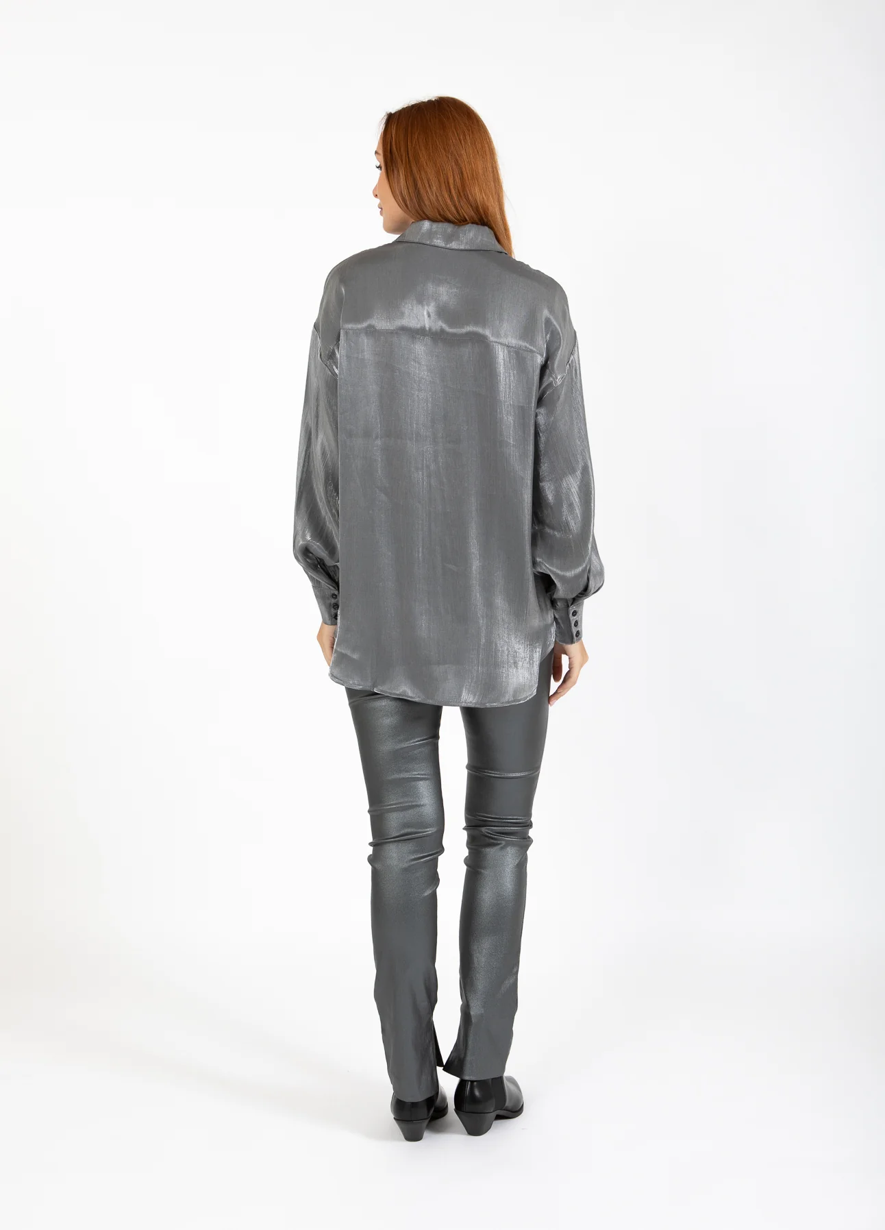 CC HEART JOLIE METALLIC SHIRT - Dark silver - Afbeelding 7