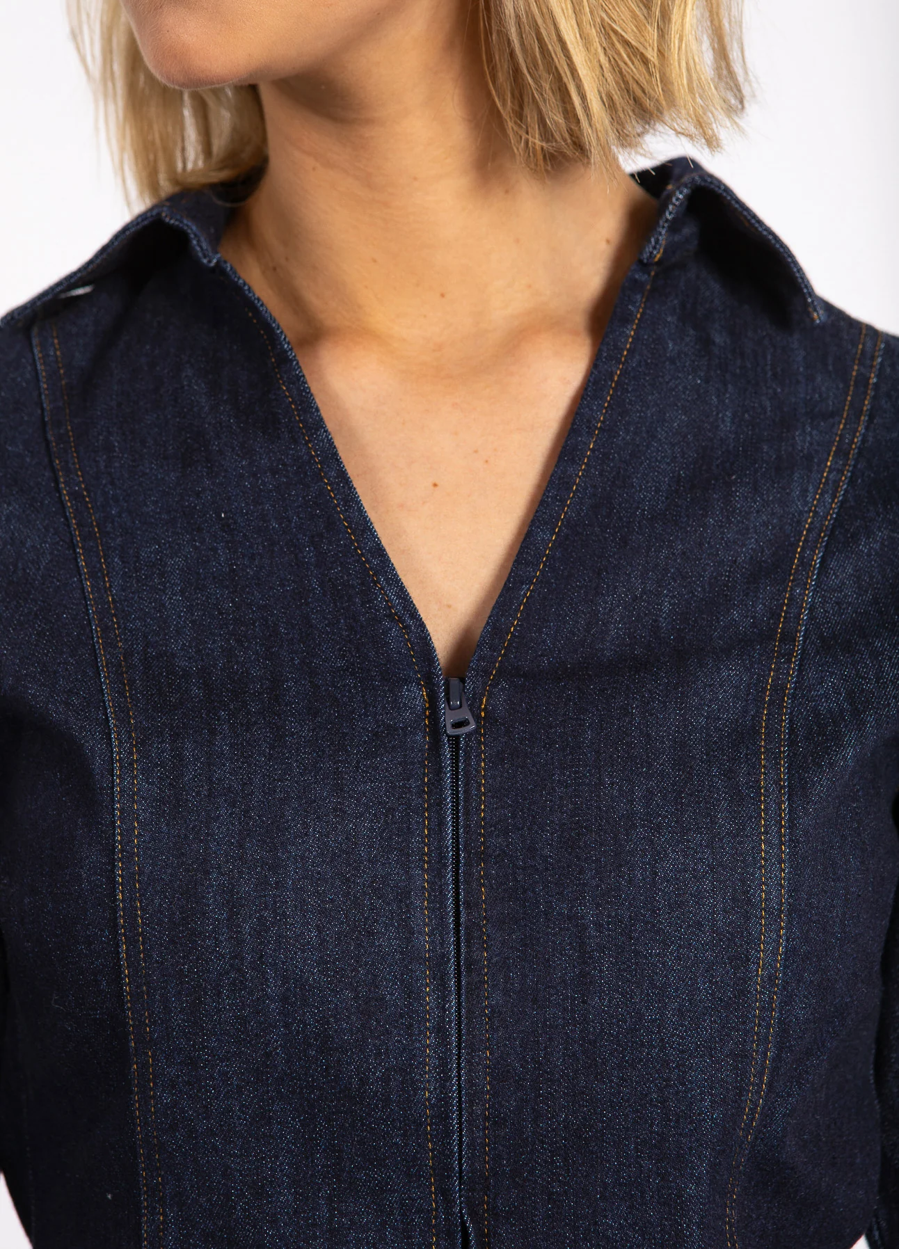 CC HEART KALANI DENIM RITSOVERHEMD - Dark denim blue - Afbeelding 5