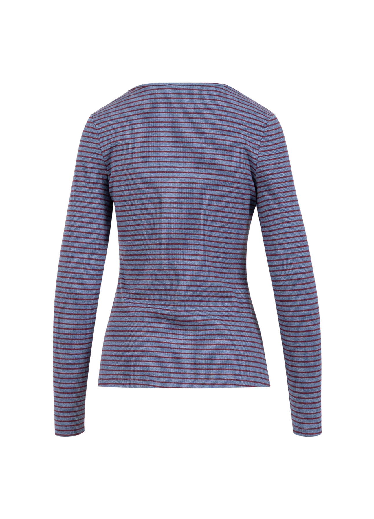 CC HEART KAROLINE RIB TEE - Blue melange/bordeaux stripe - Afbeelding 3