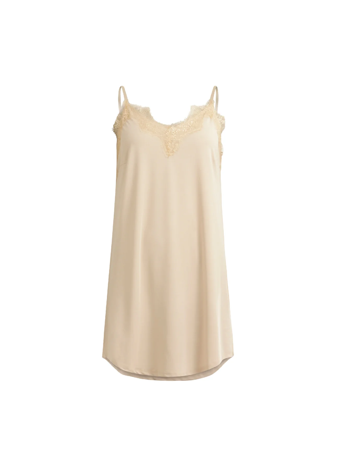 CC HEART SLIP JURK MET KANT - Nude