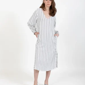 CC HEART LINA LOSJES JURK IN LEEFSTIJLOPTIEK - Cream/black stripes