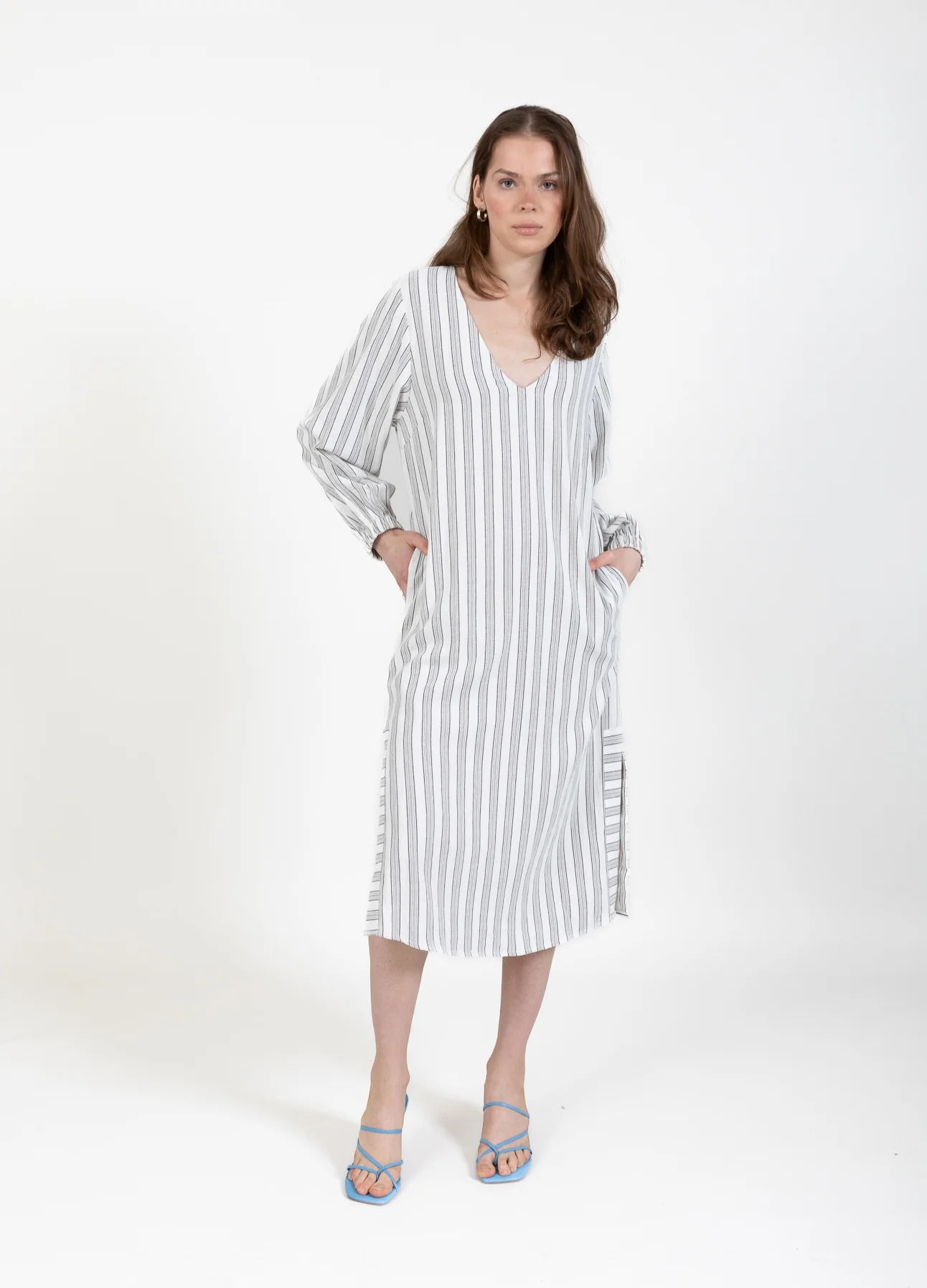 CC HEART LINA LOSJES JURK IN LEEFSTIJLOPTIEK - Cream/black stripes - Afbeelding 2