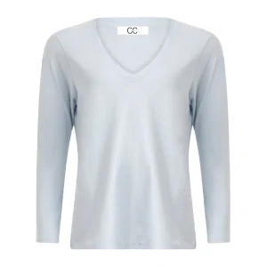 CC HEART LANGLARM V-HALS T-SHIRT - Powder blue
