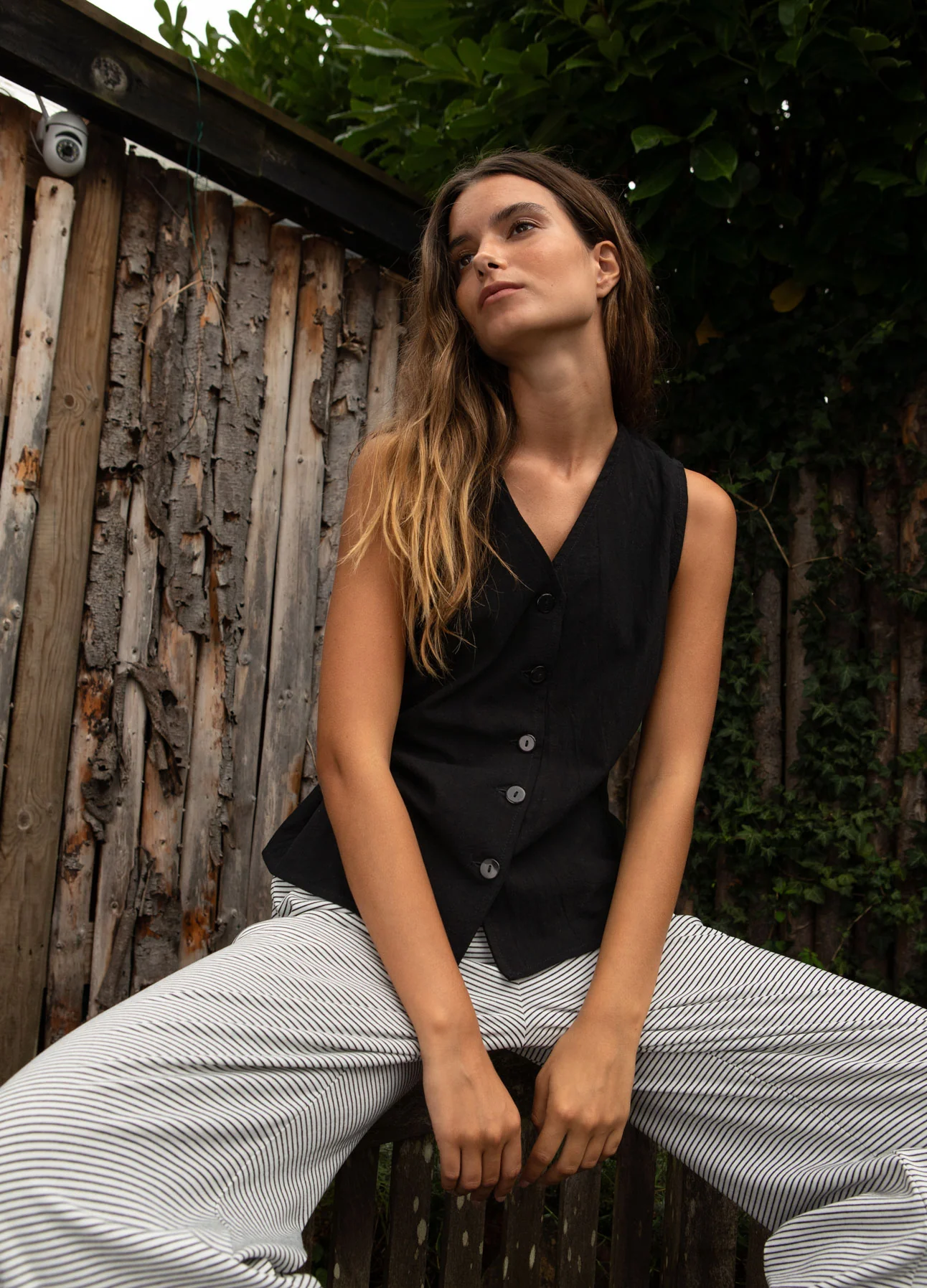 CC HEART SCOUT LINNEN-LOOK VEST TOP - Black - Afbeelding 4