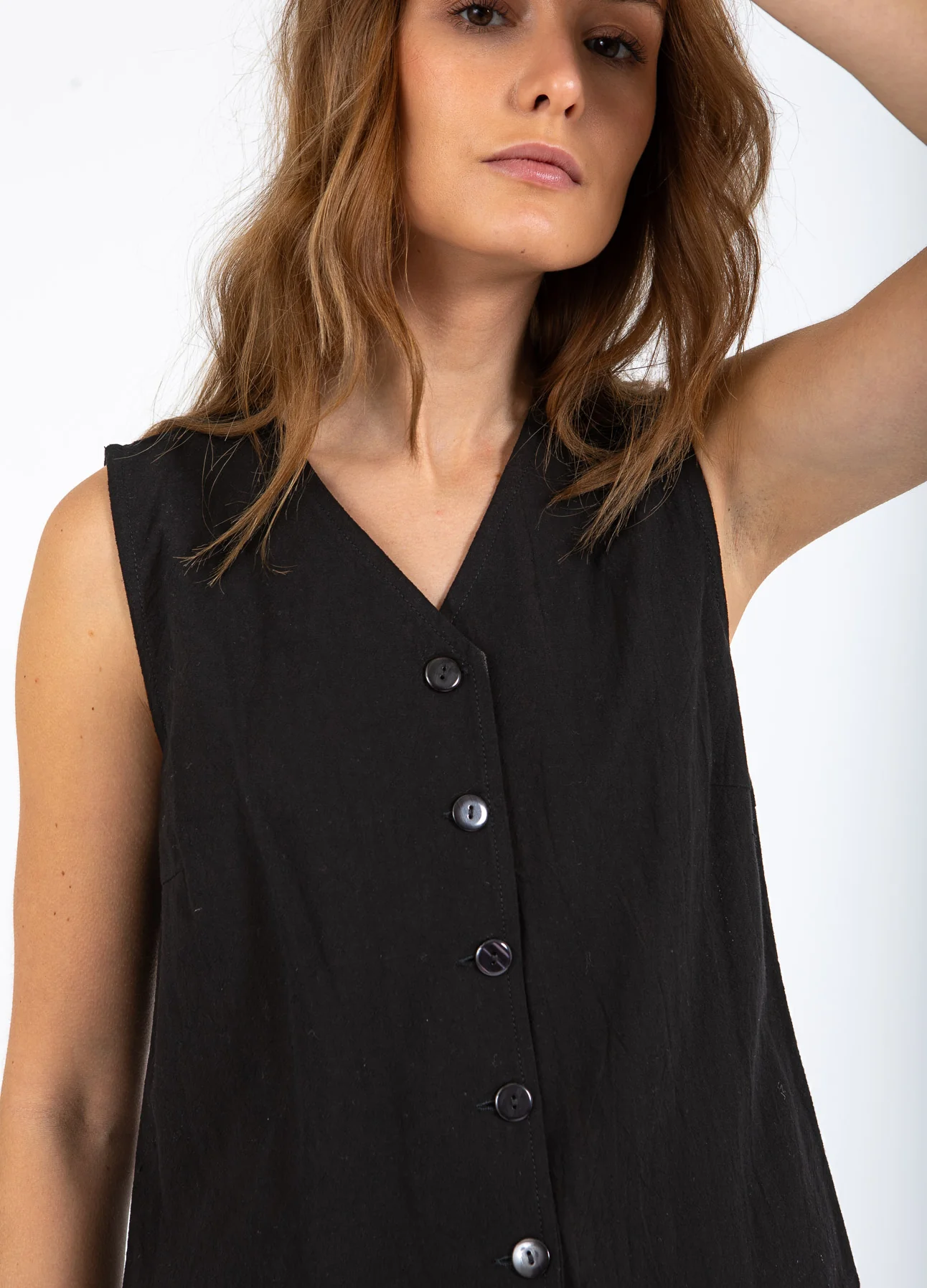 CC HEART SCOUT LINNEN-LOOK VEST TOP - Black - Afbeelding 9