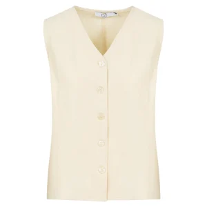 CC HEART SCOUT LINNEN-LOOK VEST TOP - Light honey