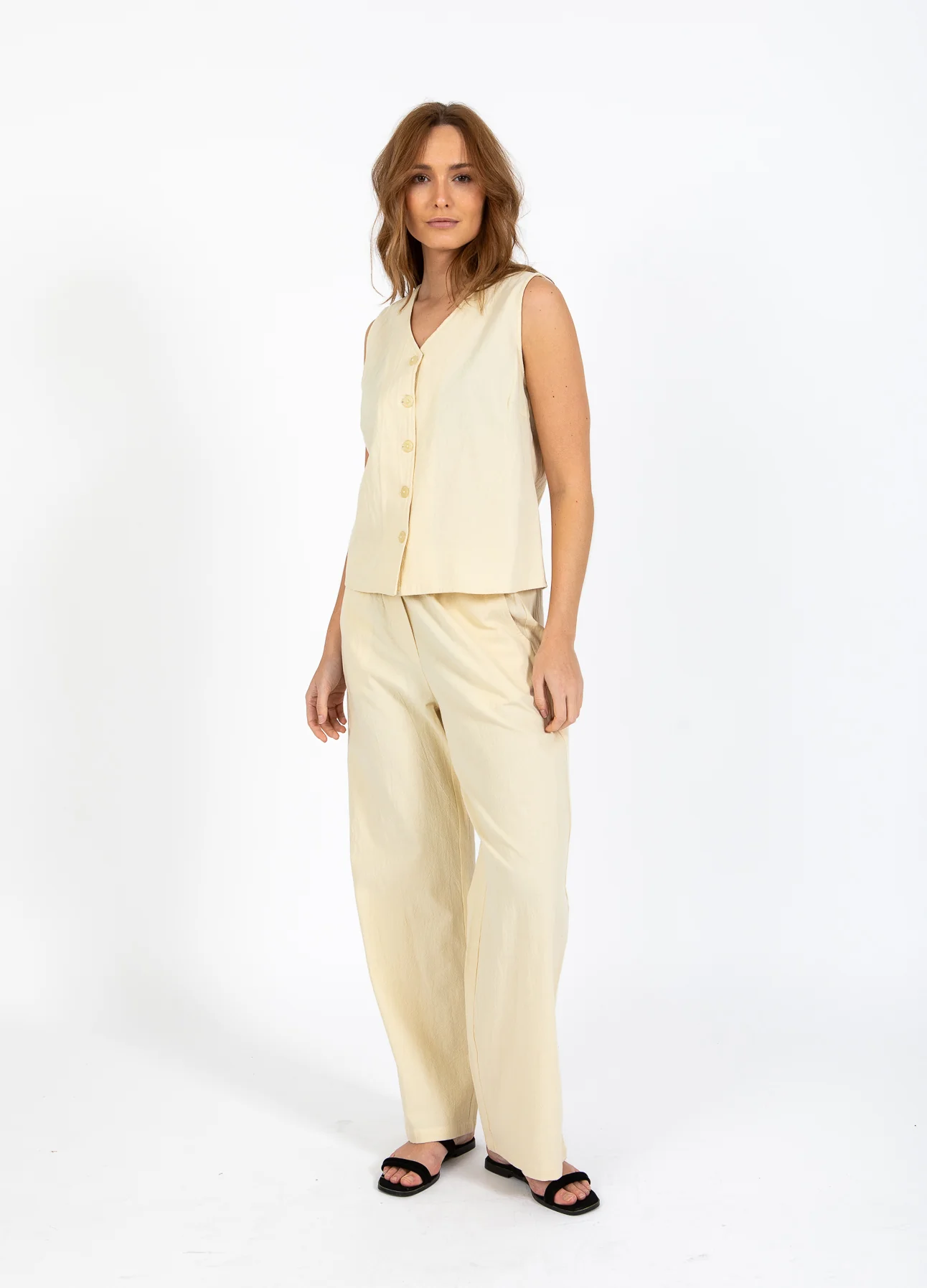 CC HEART SCOUT LINNEN-LOOK VEST TOP - Light honey - Afbeelding 6