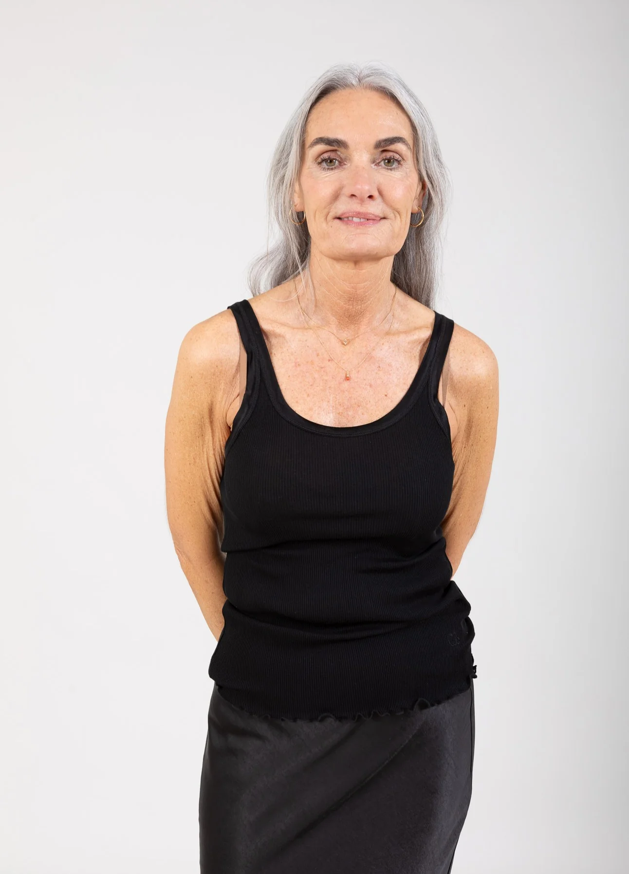 CC HEART ZIJDEN TRÄGERTOP - Black - Afbeelding 7