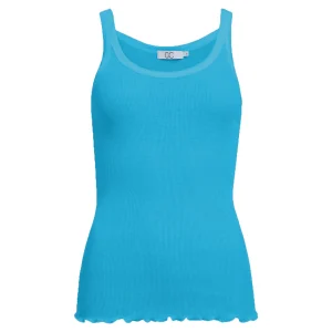 CC HEART ZIJDEN TRÄGERTOP - Blue lagune