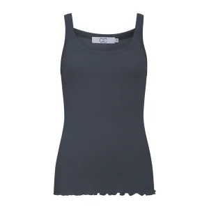 CC HEART ZIJDEN TRÄGERTOP - Dark Stone Grey