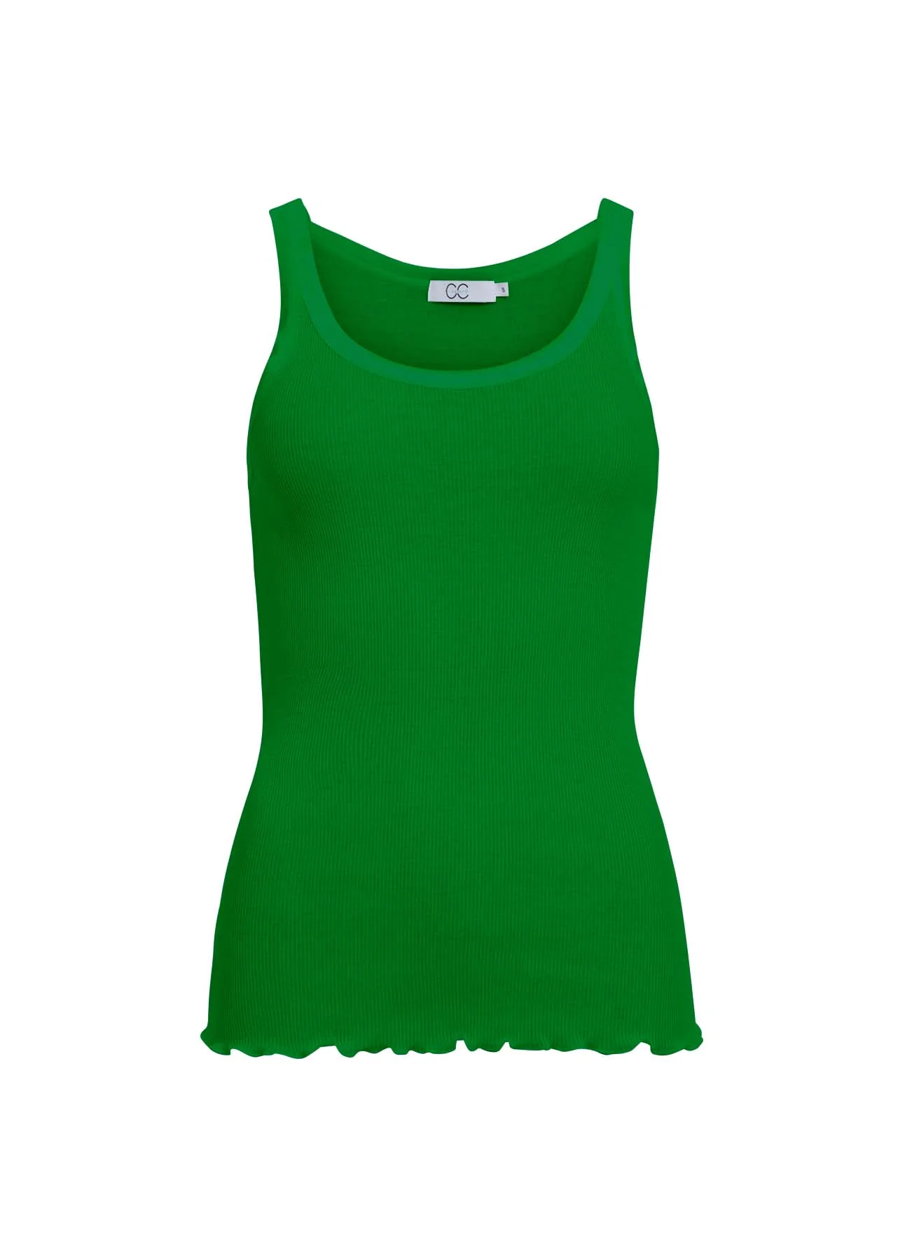 CC HEART ZIJDEN TRÄGERTOP - Emerald green - Afbeelding 2