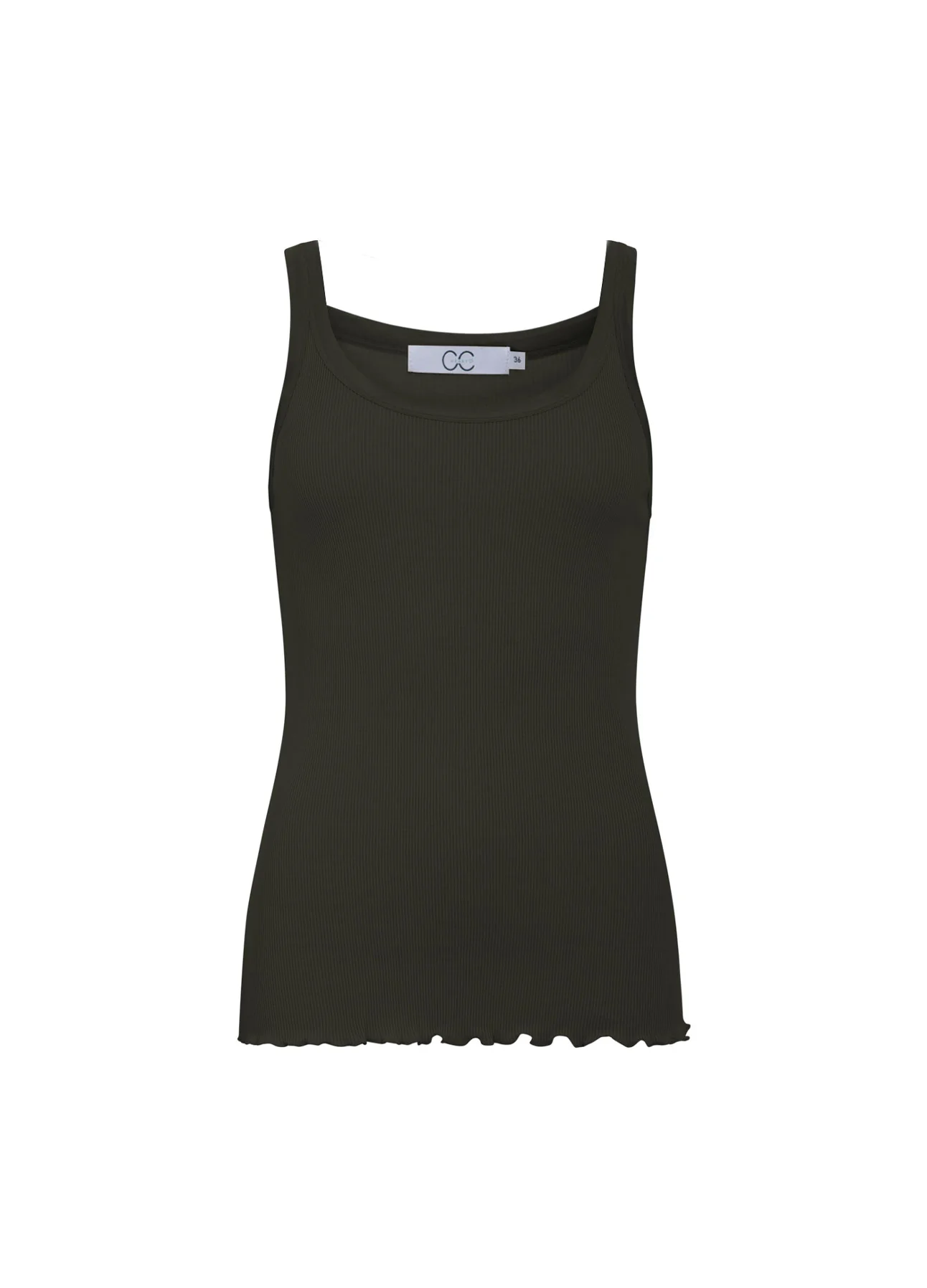 CC HEART ZIJDEN TRÄGERTOP - Hunter Green - Afbeelding 2