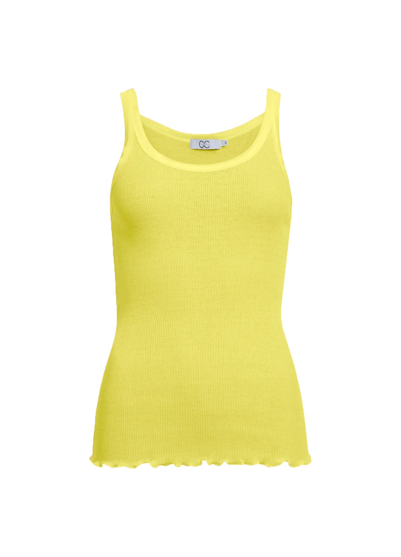CC HEART ZIJDEN TRÄGERTOP - Warm lemon