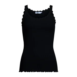 CC HEART ZIJDE TANKTOP MET KANT - Black