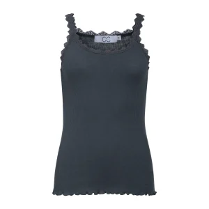 CC HEART ZIJDE TANKTOP MET KANT - Dark Stone Grey
