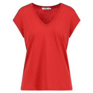 CC HEART V-HALS T-SHIRT - Berry red