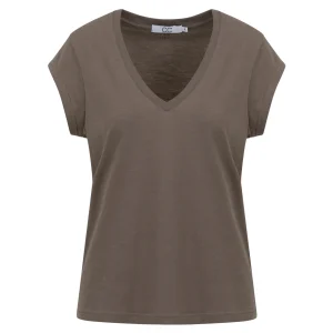 CC HEART V-HALS T-SHIRT - Dark Mud