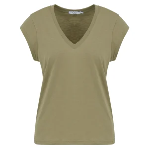 CC HEART V-HALS T-SHIRT - Dusty olive
