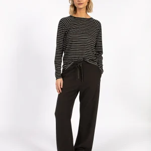 CC HEART VALERIE STREEP LANGERMOUW T-SHIRT - Black lurex stripe