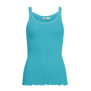 CC HEART ZIJDEN TRÄGERTOP - Aqua blue